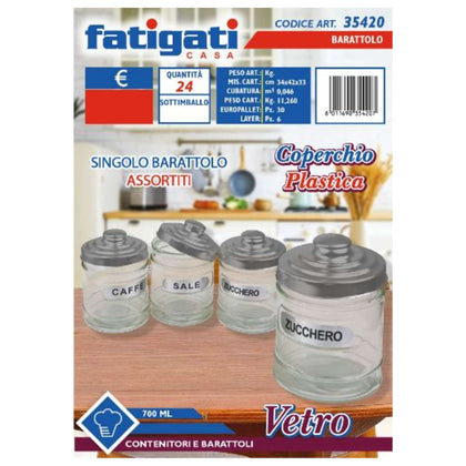 Barattolo in Vetro Con Coperchio - 700 ml