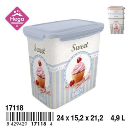 Barattolo Rettangolare Bakery per Alimenti - 24x15,2x21,2 cm - 4,9 Litri