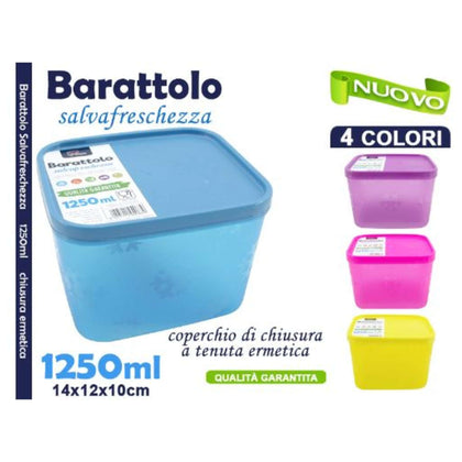 Contenitore Ermetico Salvafreschezza per Alimenti - 1250 ml - 14x12x10 cm