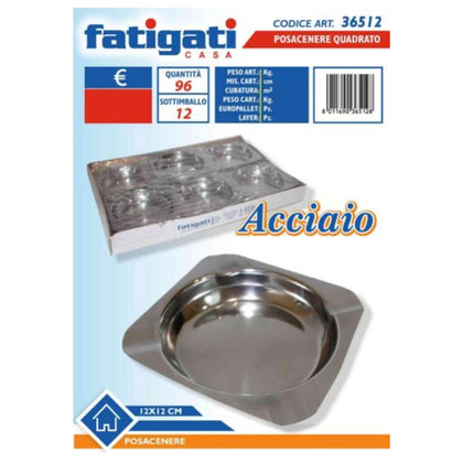 Posacenere Acciaio Quadr.12X12 36512 Fat