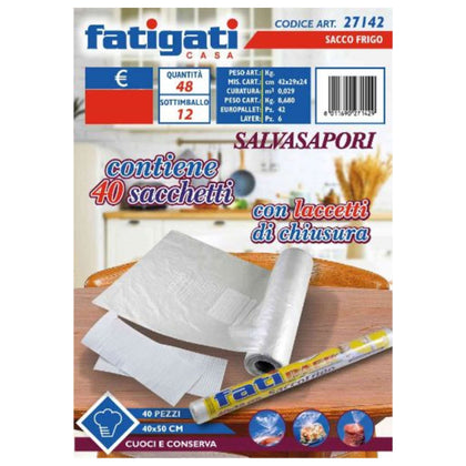 Sacchetti Buste per Frigo 40 pezzi - 40X50 cm 27142
