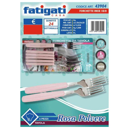 Forchetta Inox 6Pz Man.Rosa Pol 43904