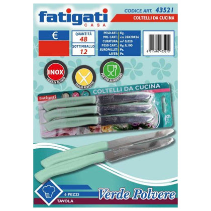 Coltelli Cucina 6Pz Verde 43521 Fatig