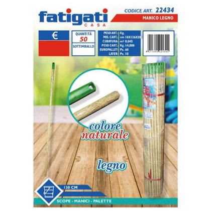 Manico Scope Legno Naturale 130Cm 22434 Fat.