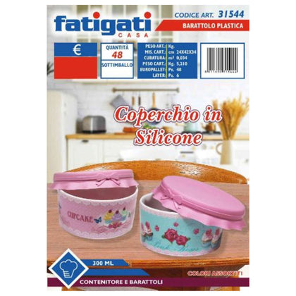 Barattolo in Plastica con Coperchio in Silicone - 300 ml