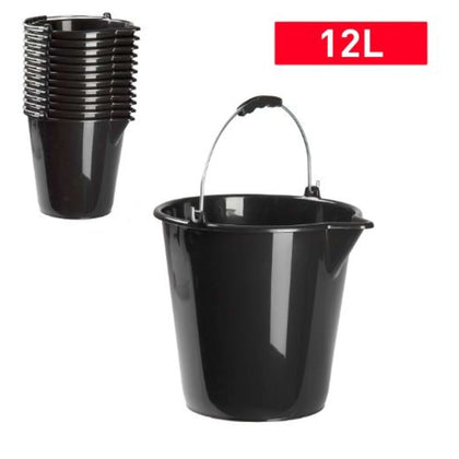 Secchio Con Manico 12Lt Nero 14081 Pf