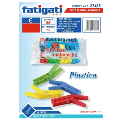 Mollette Anatomiche In Plastica - 10 Pezzi - 27483 Fatigati