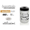 Barattolo per Zucchero in Vetro Satinato - 600 ml - 15 cm