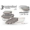 3 Contenitori Ermetici in Plastica - 2300 / 800 / 400 ml