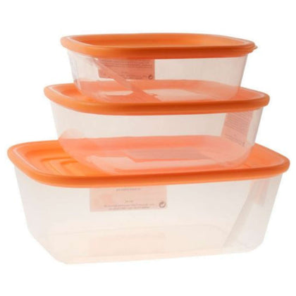 Set.3 Pz Kitchen Box Rettangolari -Cm 29X19Xh12 + 21X14Xh10 + 21X14Xh9 - Br