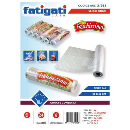 Sacchetti Buste per Frigo 360 Pezzi Freschi 23X32 cm 31062