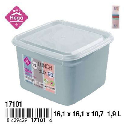Contenitore per Alimenti Quadrato - 16x16x10 cm - 1,9 litri