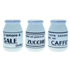 3 Barattoli Per Sale/Caffè/Zucchero - Fantasia Zen Bianco