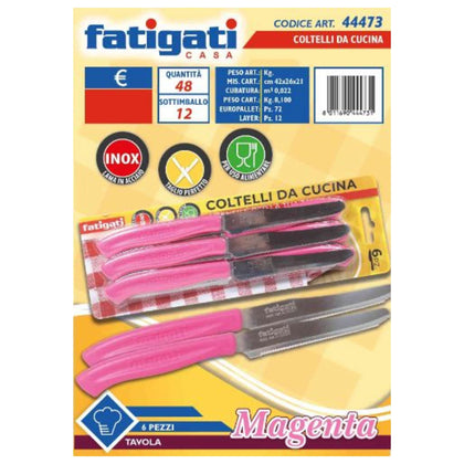 Coltelli Cucina 6Pz Magenta 44473 Fat.