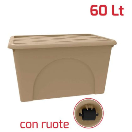 Scatola 60Lt Con Ruote Grigio Tortora 90192078M22