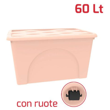 Scatola 60Lt Con Ruote Rosa 9019207M18 Rp