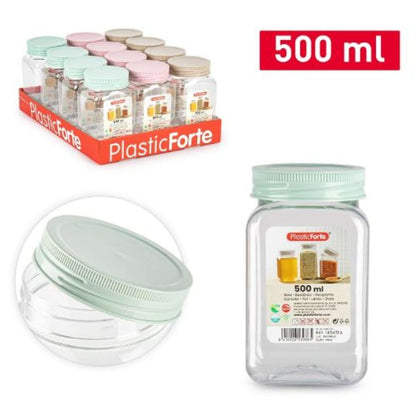 Barattolo Quadro In Plastica Milleusi - 500 ml