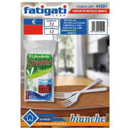 Forchetta Pp 24Pz Riutil. Bianco 44201