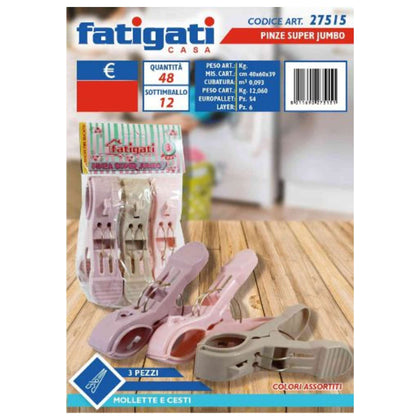 Mollette Super Jumbo - 3 Pezzi - 27515 Fatigati