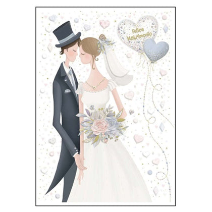 Biglietto Matrimonio Foil Oro Aloc04/12