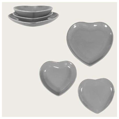 Cuore Piatto Grigio 20Cm Fondo 58053