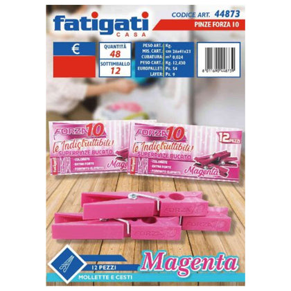 Mollette 12Pz Magenta Forza 10 44873 Fat