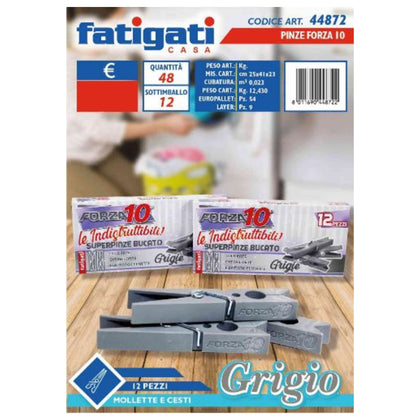 Mollette 12Pz Grigio Forza 10 44872 Fat