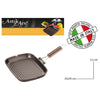 Bistecchiera Grill Rettangolare 25X35 Manico Pieghevole 30.35 Antiaderente