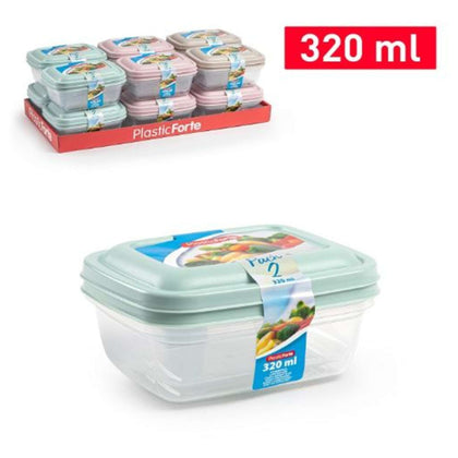 2 Contenitori Rettangolari per Alimenti in plastica - 320 ml