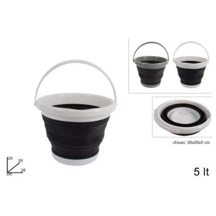 Secchio Richiudibile 5Lt Con Manico 06713 2S