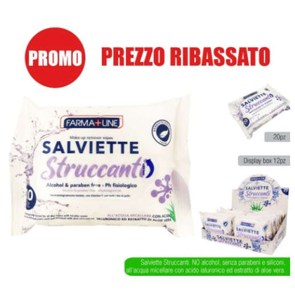 Salviette Farma Struccanti 20Pz Con Aloe 5056A