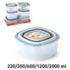5 Contenitori Quadri Alimentari - 220/350/600/1200/2000 ml