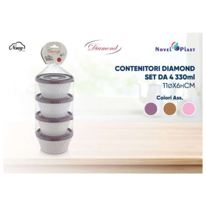 Contenitore Diamond 4Pz 811475 Nouvy