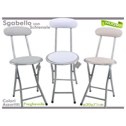 Sgabello Con Schienale - Colori Assortiti - D30X71 Cm