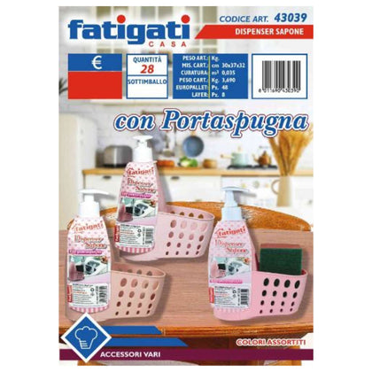 Dispenser Sapone C/Portaspugna 43039 Fat