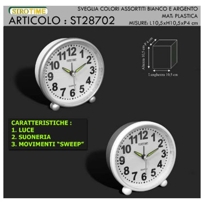 Sveglia Analogica Argento/Bianco St28702 Sir.