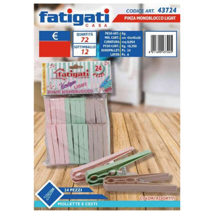 Mollette 24Pz Monoblocco Light 43724 Fat