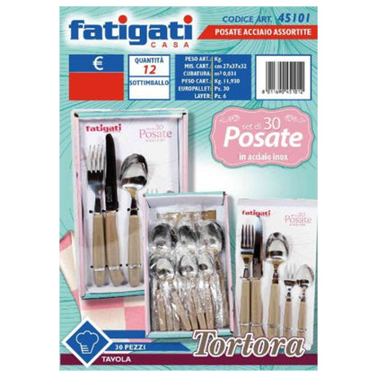 Set Posate Acciaio 30Pz Tortora 45101
