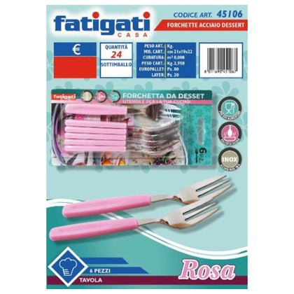 Forchettine Dolce 6Pz Rosa Pink 45106