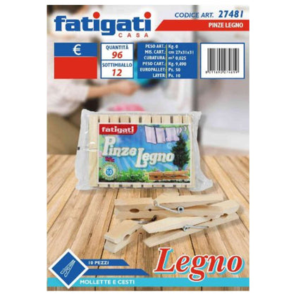 Mollette Legno 10Pz 27481 Fat