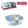 2 Contenitori Rettangolari in Plastica per Alimenti - 320 ml