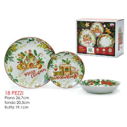 Piatto 18Pz Christmas Porc. 513455 Gt