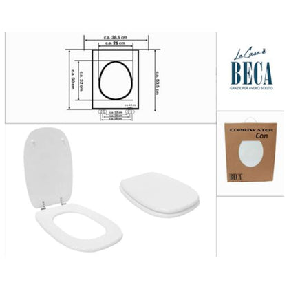 Sedile Wc Ita Mdf 50X36.5Cm Bianco 77154