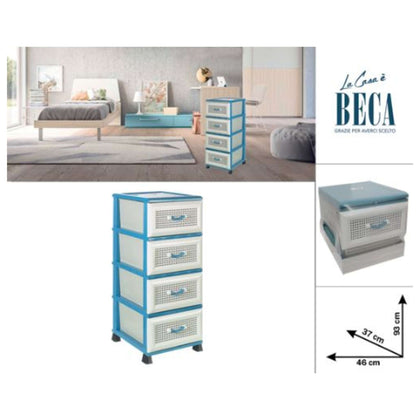 Cassettiera 4Pt Azzurra 93X37X46 77159