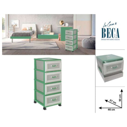 Cassettiera 4Pt Verde 93X37X46 77160