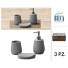 Set Bagno Ceramica 3Pz Jerry Grigio77326