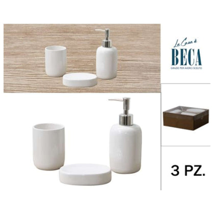 Set Bagno Ceramica 3Pz Titti Bco 77328