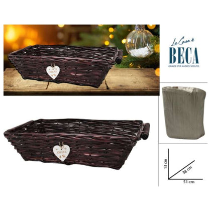 Cesto Marrone Rett. Vimini 51X38X13 Cm