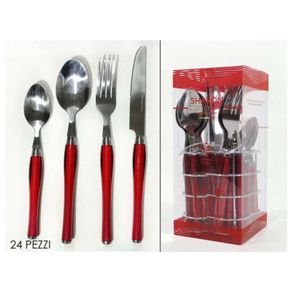 Posate 24Pz Sharon Rosso 576602 Gt