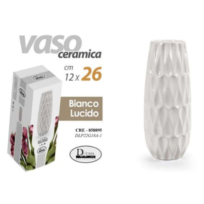 Vaso 12X26Cm Bianco Lucido 858895 Gc